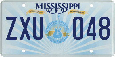 MS license plate ZXU048