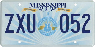 MS license plate ZXU052