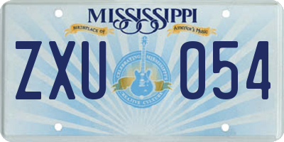 MS license plate ZXU054