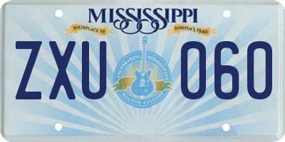 MS license plate ZXU060