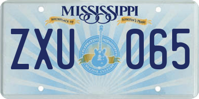 MS license plate ZXU065