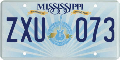 MS license plate ZXU073