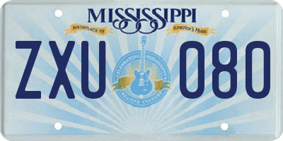 MS license plate ZXU080