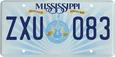 MS license plate ZXU083