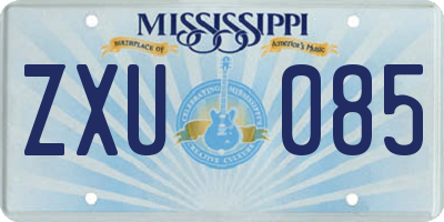 MS license plate ZXU085
