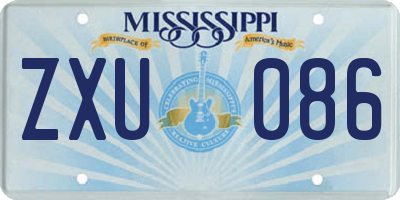 MS license plate ZXU086