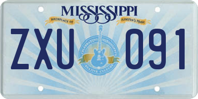 MS license plate ZXU091