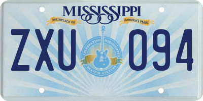 MS license plate ZXU094