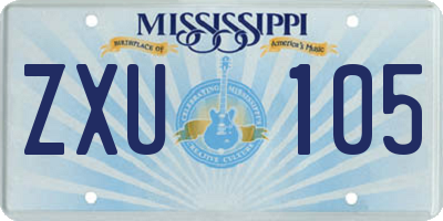 MS license plate ZXU105