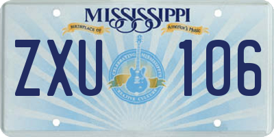 MS license plate ZXU106