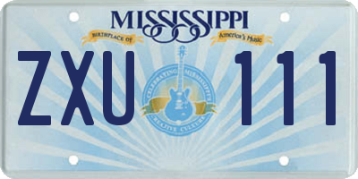 MS license plate ZXU111