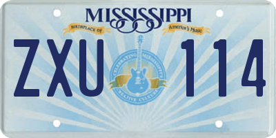 MS license plate ZXU114