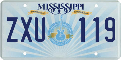 MS license plate ZXU119
