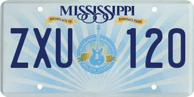 MS license plate ZXU120