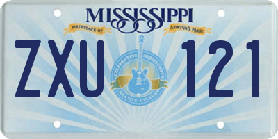 MS license plate ZXU121