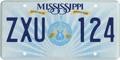 MS license plate ZXU124