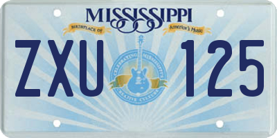 MS license plate ZXU125