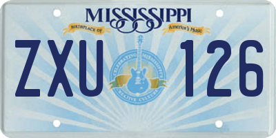 MS license plate ZXU126
