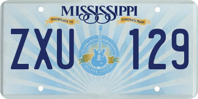 MS license plate ZXU129