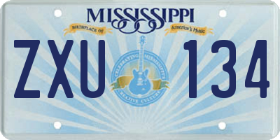 MS license plate ZXU134
