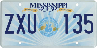 MS license plate ZXU135