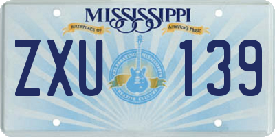 MS license plate ZXU139