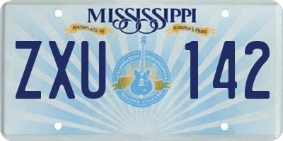 MS license plate ZXU142