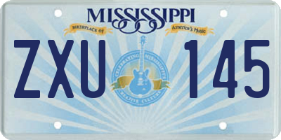 MS license plate ZXU145
