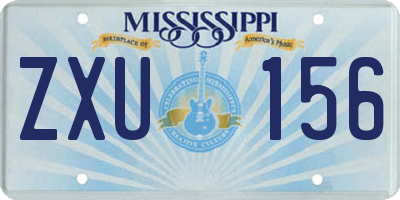 MS license plate ZXU156