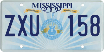MS license plate ZXU158
