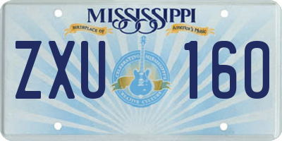 MS license plate ZXU160