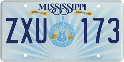 MS license plate ZXU173
