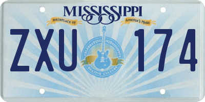 MS license plate ZXU174
