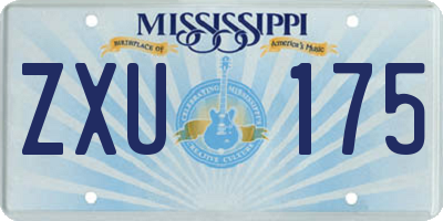 MS license plate ZXU175