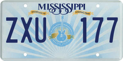 MS license plate ZXU177