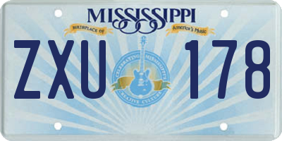 MS license plate ZXU178