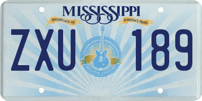 MS license plate ZXU189