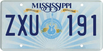 MS license plate ZXU191