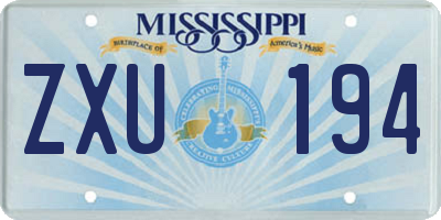 MS license plate ZXU194