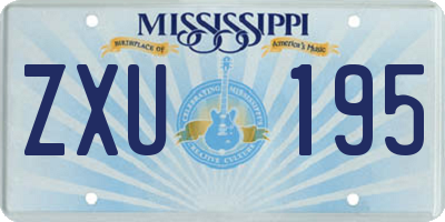 MS license plate ZXU195