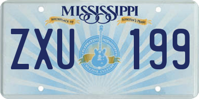 MS license plate ZXU199