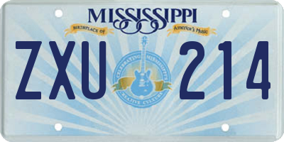 MS license plate ZXU214