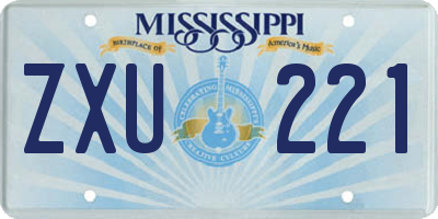 MS license plate ZXU221