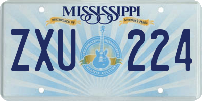 MS license plate ZXU224