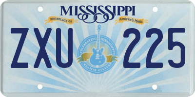 MS license plate ZXU225