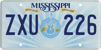 MS license plate ZXU226