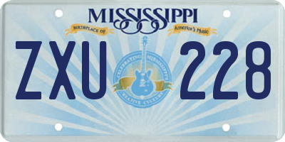 MS license plate ZXU228