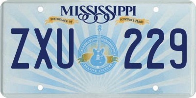 MS license plate ZXU229