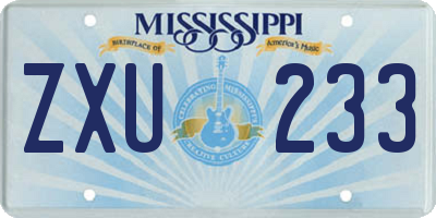 MS license plate ZXU233