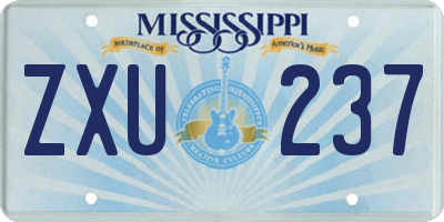 MS license plate ZXU237